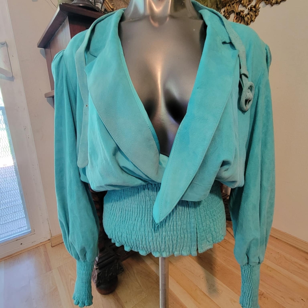 Turquoise Cropped Jacket Nieman Marcus